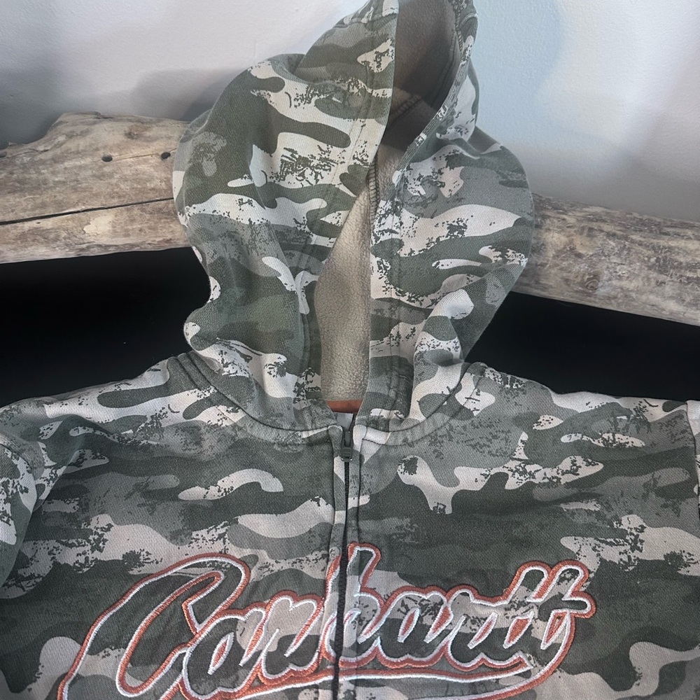 Carhartt Kids Green Camo Zip-Up Hoodie